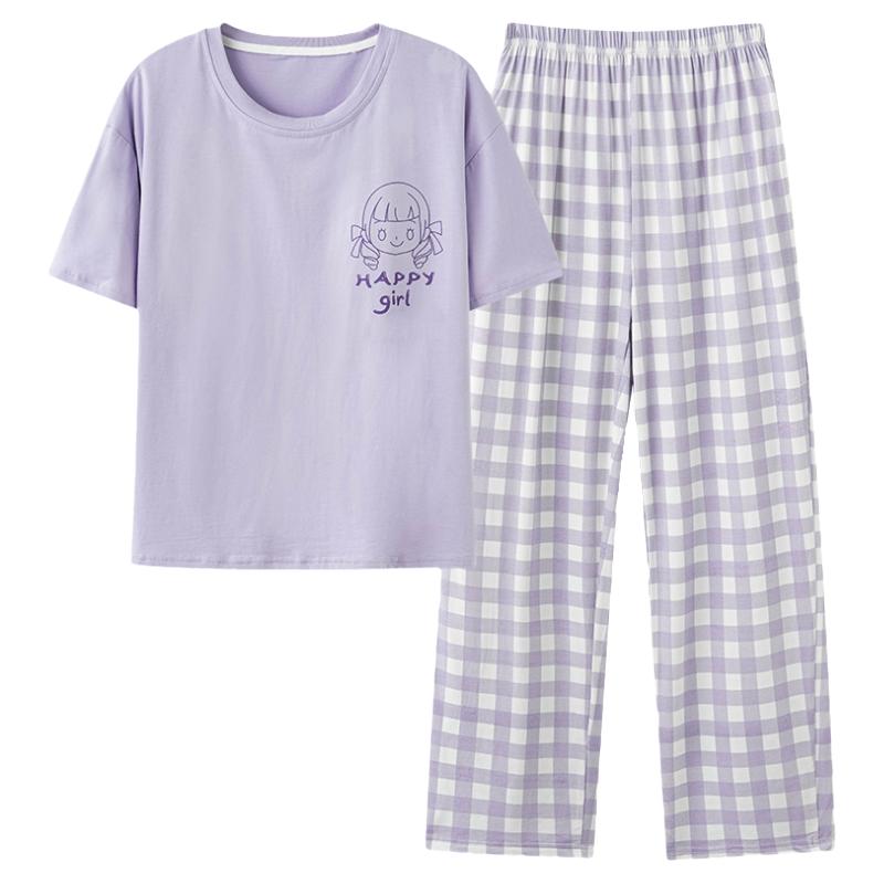 浪莎莫代尔睡衣女夏季薄款短袖长裤2025新款带胸垫夏天家居服套装