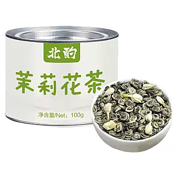 茉莉花茶曲螺一级浓香型100克罐装