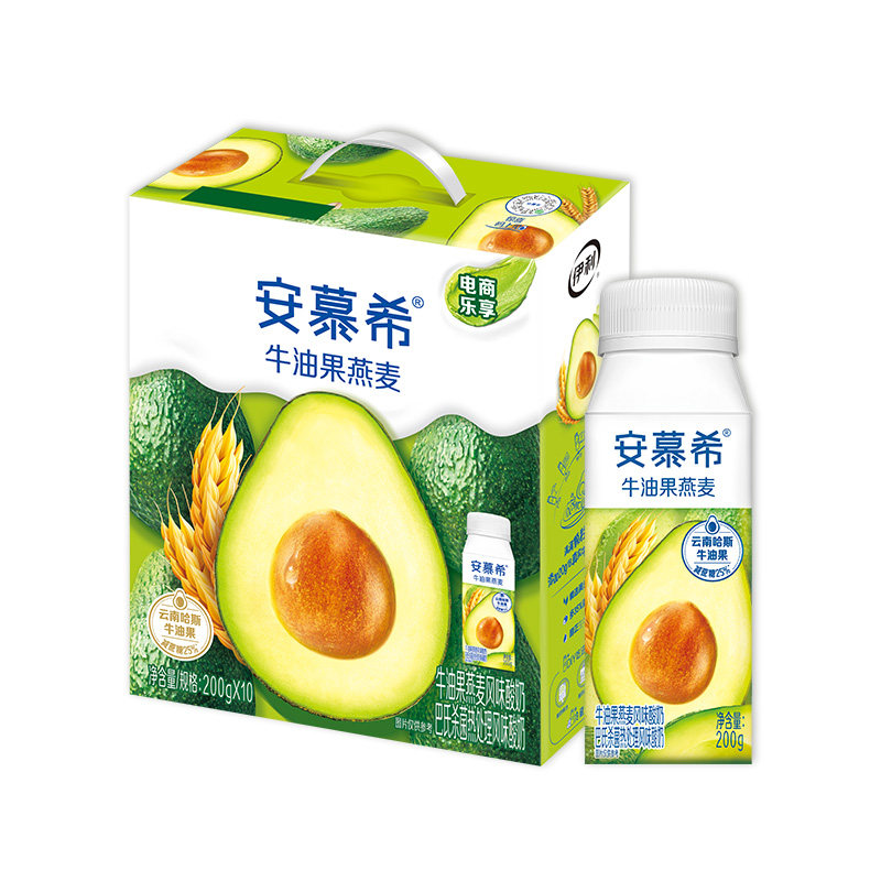 伊利安慕希牛油果味燕麦酸牛奶200g*10瓶装整箱礼盒装官方授权店