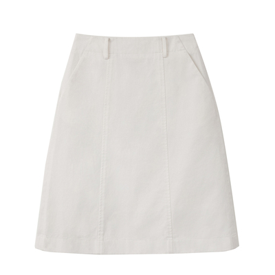 EAAH 韩国品牌 女装25夏季简约风白色女中长款显瘦遮胯A字半身裙