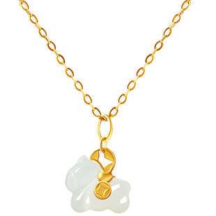 马年本命年宫里上新马上有钱项链小马吊坠女天然和田玉生日礼物