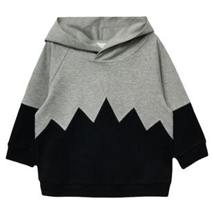 horsehooves原创设计婴儿宝宝连帽不规则拼接卫衣秋中性黑灰色