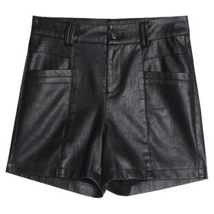 海宁真皮皮裤女绵羊皮高腰短裤秋冬新款大码显瘦外穿直筒阔腿靴裤