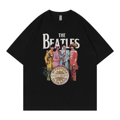 TheBeatles落肩宽松摇滚短袖T恤