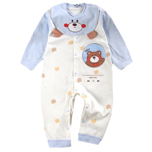 婴儿连体哈衣服纯棉新生儿2内穿6四3个月7打底春秋冬款男宝宝装季