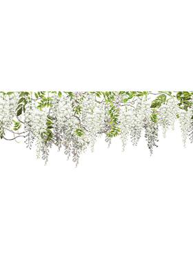 白色紫藤花卧室飘窗贴膜