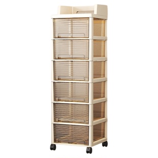 小推车置物架家用落地零食收纳架客厅桌下抽屉式分层杂物储物柜子