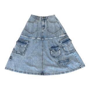 J1M5买手店 THE GOD PARTICLE 23春夏新品丹宁二合一多口袋半裙