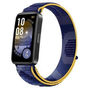 适用于华为手环10/9/8表带尼龙编织回环腕带擎云HA580智能运动band9代NFC静谧蓝透气表链男女粘贴替换带配件