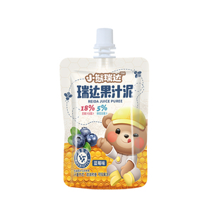 小熊瑞达果汁泥90g*10袋西梅蓝莓芒果雪梨味整箱吸吸果冻水果味
