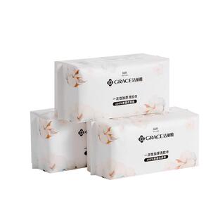 洁丽雅新疆棉 一次性洗脸巾全棉加厚珍珠纹棉柔巾女家用洁面巾4包
