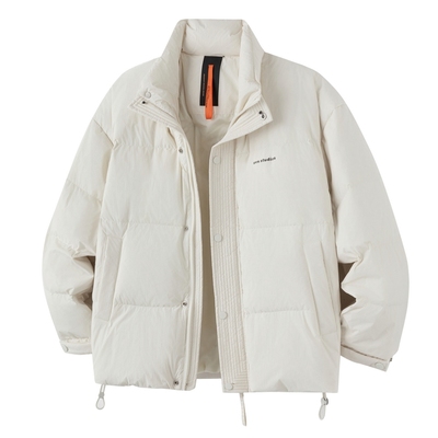 白色保暖羽绒服面包服立领厚外套