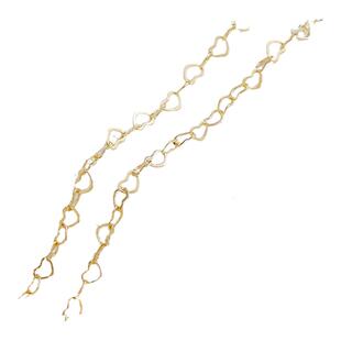 14K保色金包镀金3*4mm 爱心形链子链条半成品耳饰项链diy配件链子