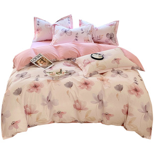 全棉四件套100%纯棉春秋夏季4三件套被套床单床笠款四季床上用品