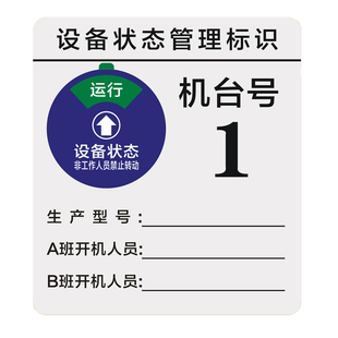 定制车间5S生产设备状态管理标识牌CNC编号牌指示牌标志牌标示牌