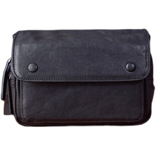 二十四街小众男士邮差包头层植鞣牛皮单肩包男包斜挎包真皮小背包