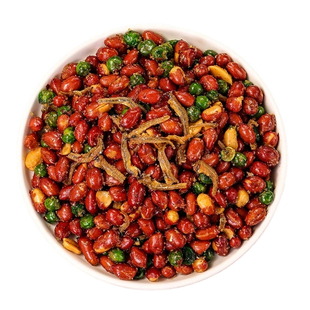 小鱼花生米下酒菜开袋即食罐装多味油炸零食小吃烧烤商用椒盐花生