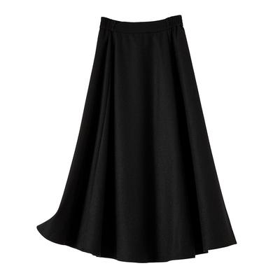 晚白遮肉高腰绵羊毛大摆半裙