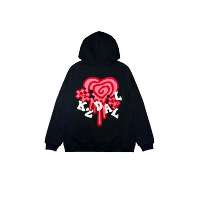 美式葡萄爱心紫色玫瑰刺绣卫衣女