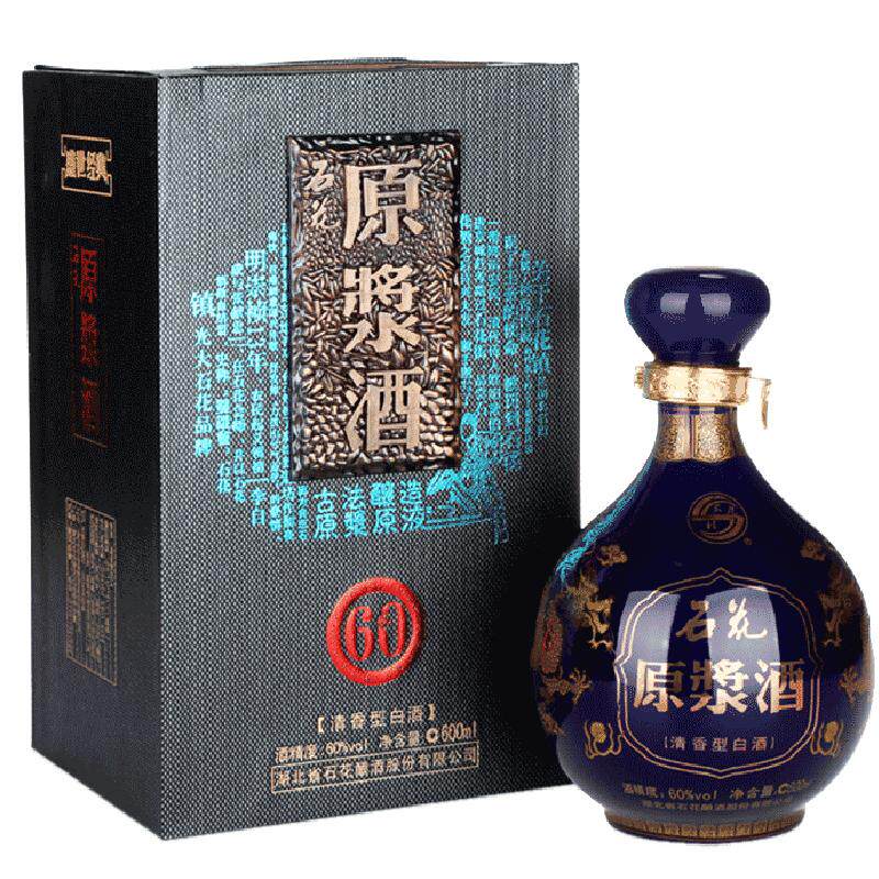 【官方正品】石花原浆酒60度600mL清香型白酒高度酒粮食酒坛装