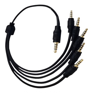 四芯节多部五手机同时直播声卡线平台同步主播35mm音频线一分二三