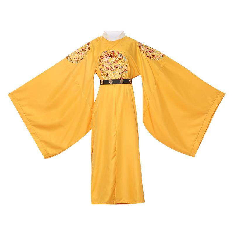 现货汉服男龙袍明制圆领袍皇帝黄色四团龙复原重工绣花中国风古风
