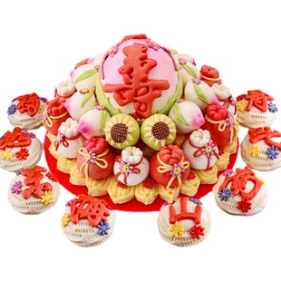 寿桃馒头老人生日祝寿礼物贺寿礼品上供过寿布置中式蛋糕糕点寿礼