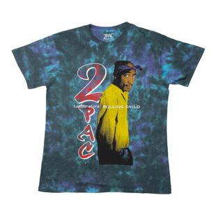 正版Tupac 2PAC图派克vintage说唱嘻哈扎染乐队短袖T恤b 官方现行
