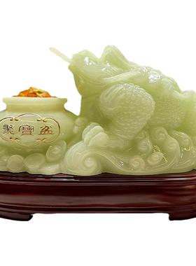 合成玉石招财中式开业装饰品摆件