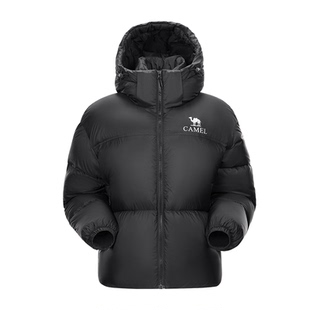 骆驼黑钻3.0羽绒服女短款冬季新款保暖防风连帽羽绒衣面包服外套