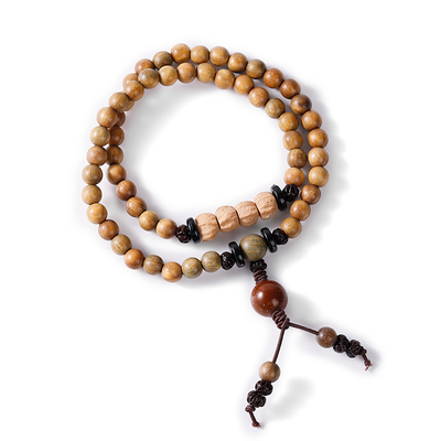 【灵隐正品】绿檀木佛珠手串手链