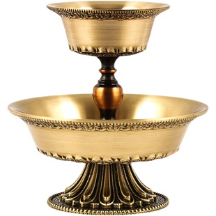 藏式供护法杯密宗供奉供酒杯家用佛前摆件纯铜光面供水杯供奉杯