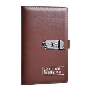 定期存折存单收纳本带密码锁票据存折存单夹2025新款家用银行卡票据票夹防水大容量支票专用夹子定制印logo