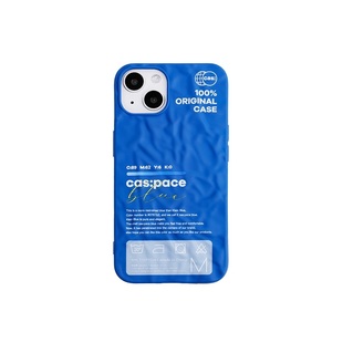 壳空间原创克莱因蓝色褶皱适用苹果17/16手机壳15个性iPhone13新款14promax防摔全包手机套小众高级设计感