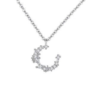 特定轻奢法国设计JUICYDREAMS复古几何水晶月亮925银幸运许愿项链