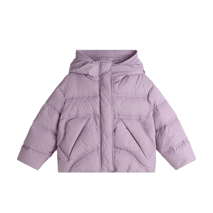 沫沫家童装冬装女童外套2025冬季新款儿童加绒加厚连帽羽绒服