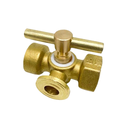 黄铜加厚压力表三通旋塞阀4分M20