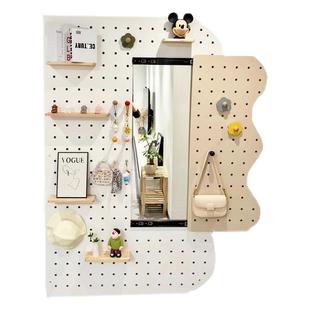 实木洞洞板配件收纳置物架挂钩火柴棍圆孔木棒层板隔板木质可定制