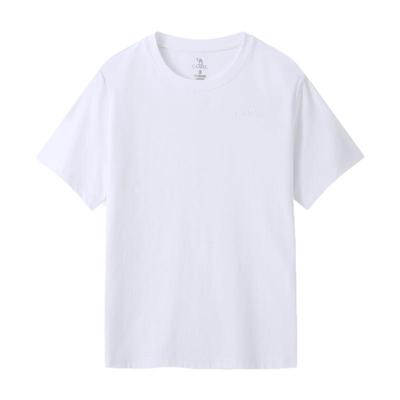 骆驼纯色短袖T恤棉感透气索罗那凉感情侣款白t