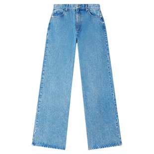 情人节礼物SANDRO新年系列2026春季新款女装法式棉质阔腿牛仔裤