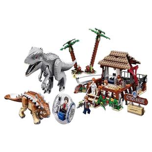 2026拼搭侏罗纪75941暴虐霸王龙大战甲龙恐龙世界陀螺球积木玩具