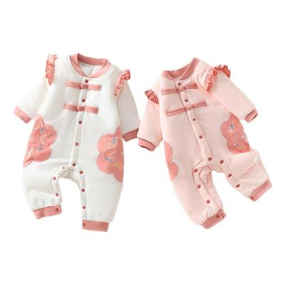 愿你逢冬~多些温暖 秋冬120g夹棉婴儿连体衣A类无骨女宝宝外出服