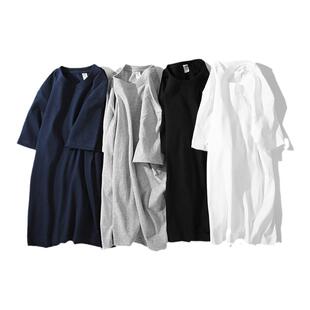 300g日本加厚厚实纯棉纯色短袖打底衫内搭纯白T恤oversize宽松tee