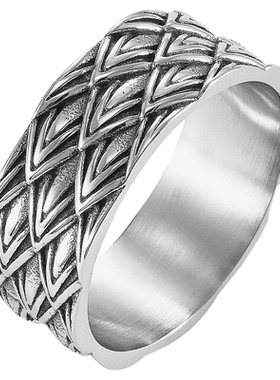 龙鳞-不掉色痞帅钛钢戒指男鳞片