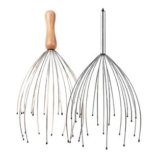 头部按摩器28爪灵魂提取器穴位疏通八爪鱼放松头皮挠头抓木制工具