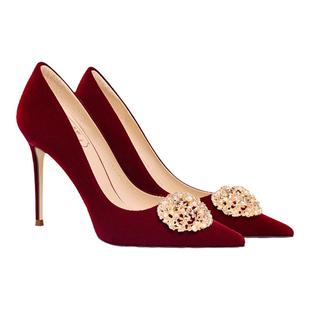 HolyRose【花开富贵】红色高跟婚鞋礼服鞋中式秀禾服敬酒鞋不累脚