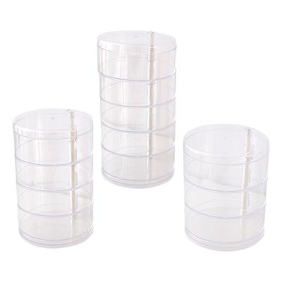 萌粒展示盒旋转迷你食玩盲盒收纳透明小摆件扭蛋叠叠乐防尘置物架