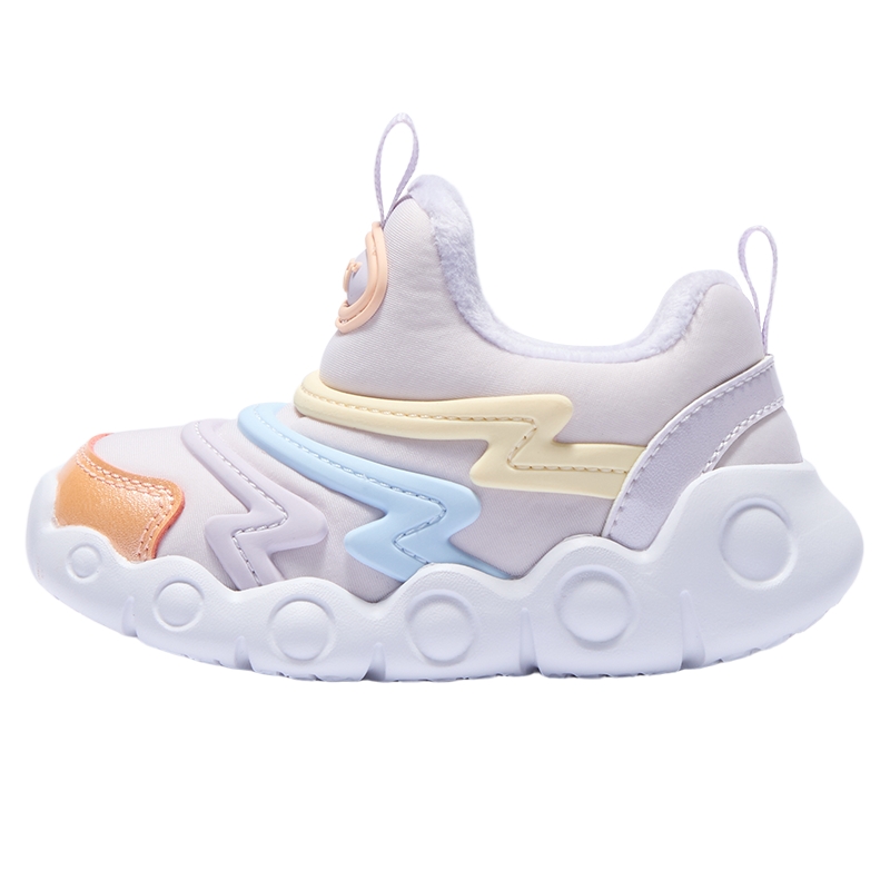 361童鞋女童保暖棉鞋2025冬季新款加绒幼童宝宝毛毛虫一脚蹬鞋子