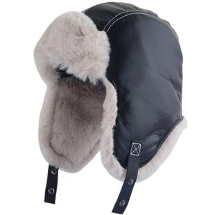 冬季儿童雷锋帽复古飞行员墨镜皮质亲子毛绒帽男女保暖护耳滑雪帽