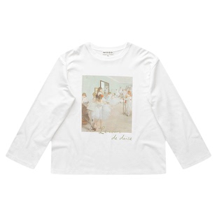 310MOOD晨间芭蕾2025秋季新款长袖T恤宽松纯棉百搭简约时尚上衣女